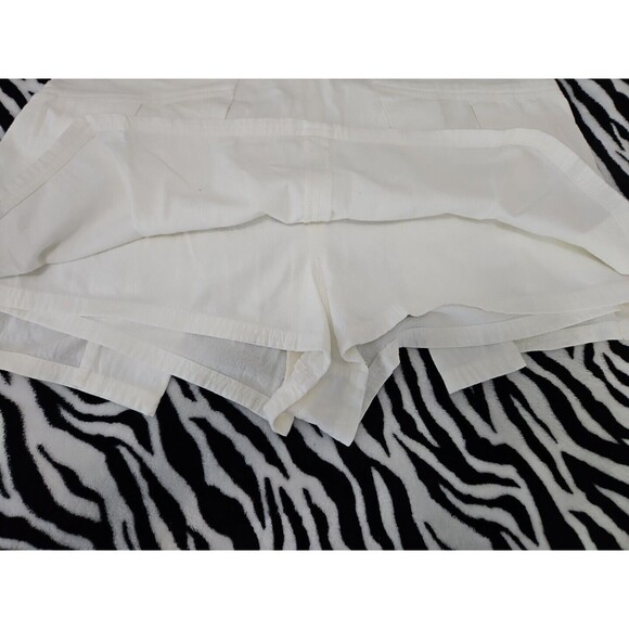 Free People Denim Pleated Micro Mini Skort Sz 6 White Nwt Retro Y2k - Picture 3 of 8
